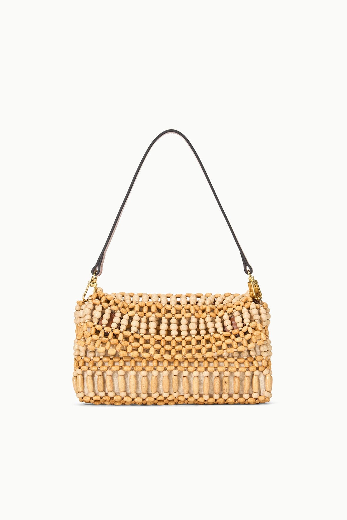 TIMMY CONVERTIBLE SHOULDER BAG NATURAL WOOD BEADS - STAUD sale