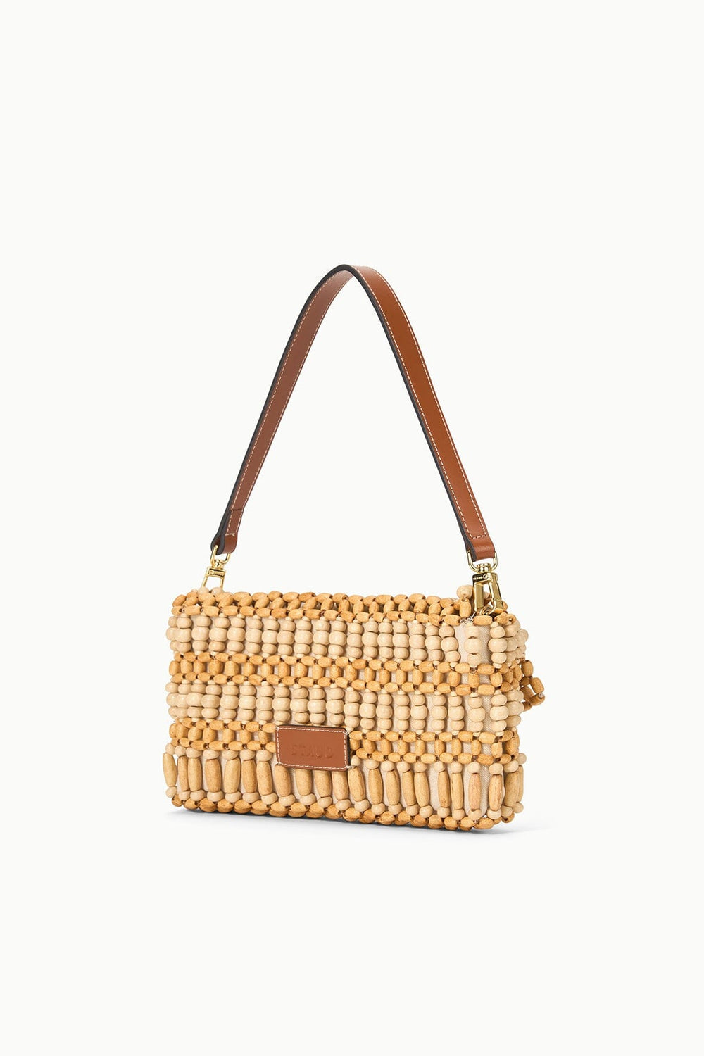 TIMMY CONVERTIBLE SHOULDER BAG NATURAL WOOD BEADS - STAUD sale