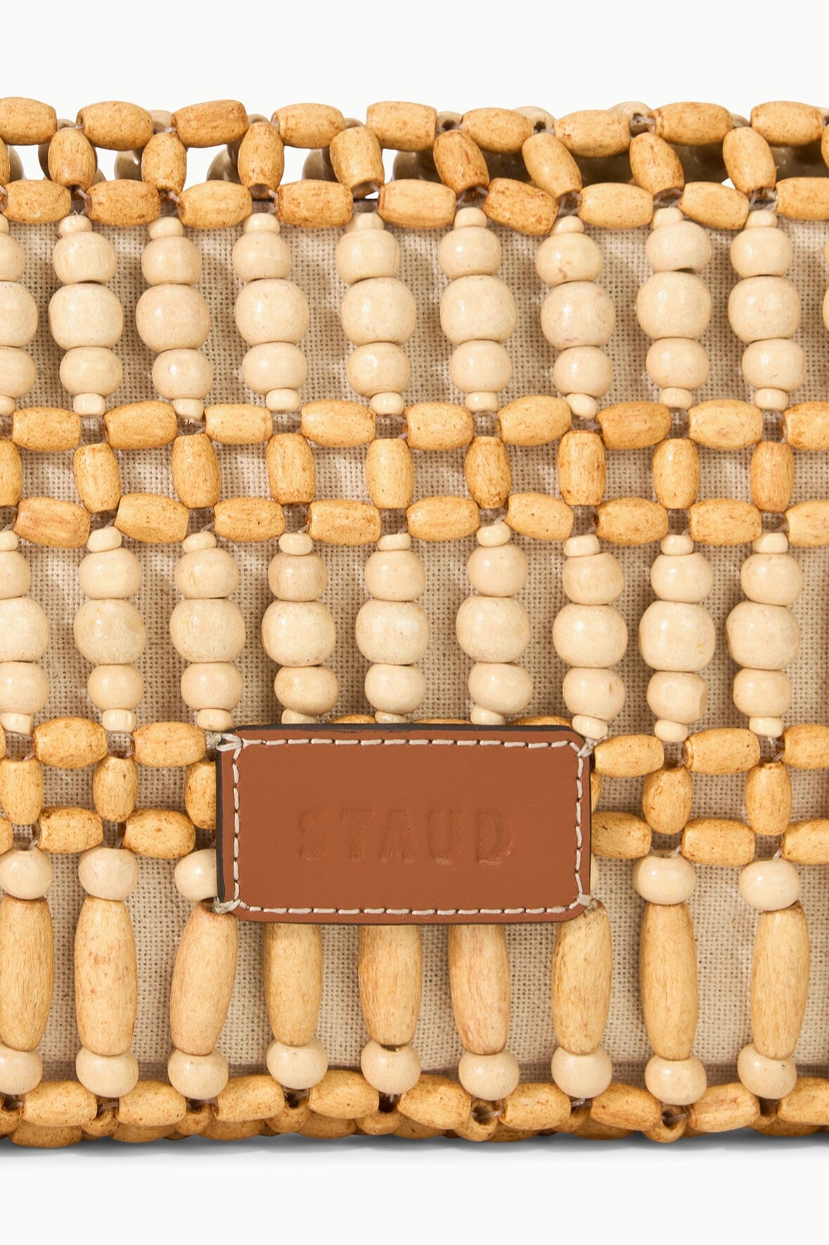 TIMMY CONVERTIBLE SHOULDER BAG NATURAL WOOD BEADS - STAUD sale