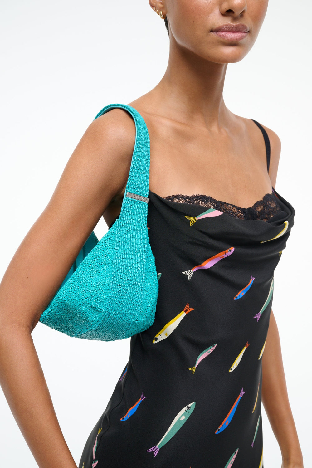 DEMY SHOULDER BAG TEAL - STAUD for sale