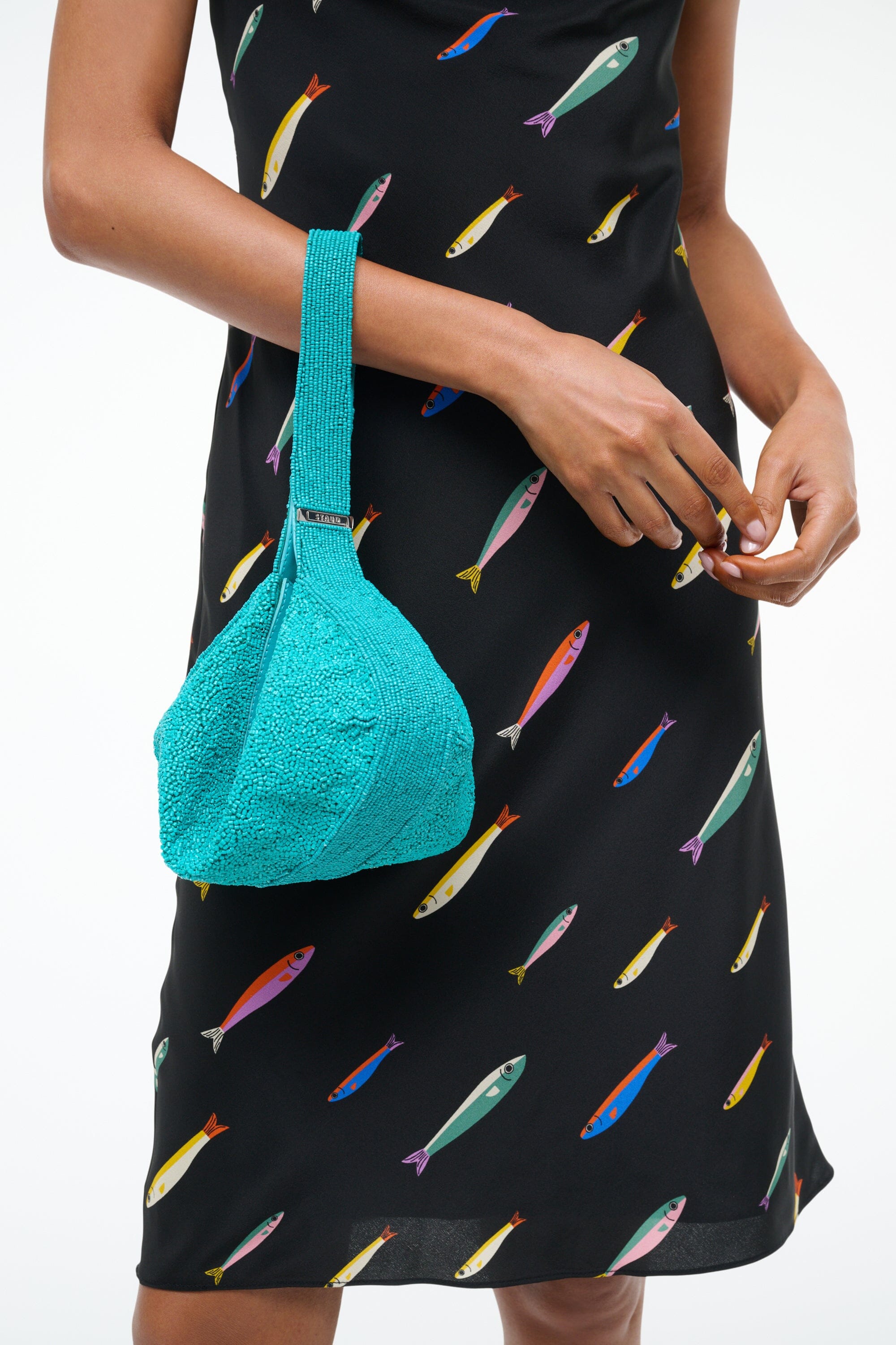 DEMY SHOULDER BAG TEAL - STAUD for sale