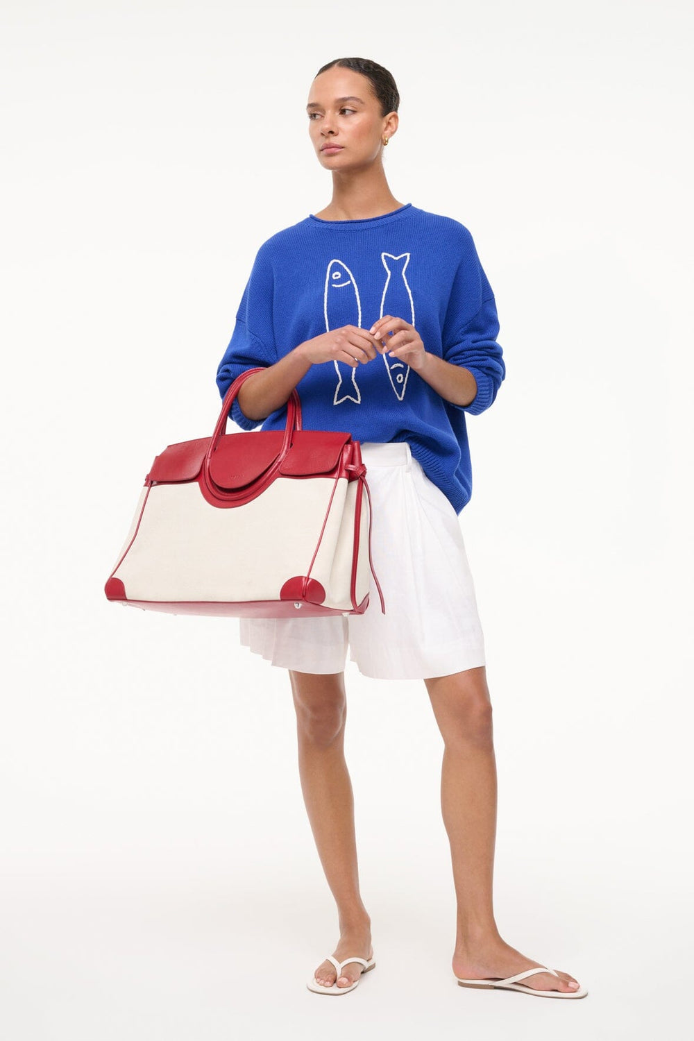 LARGE MAUDE CARRYALL NATURAL ROUGE - STAUD online