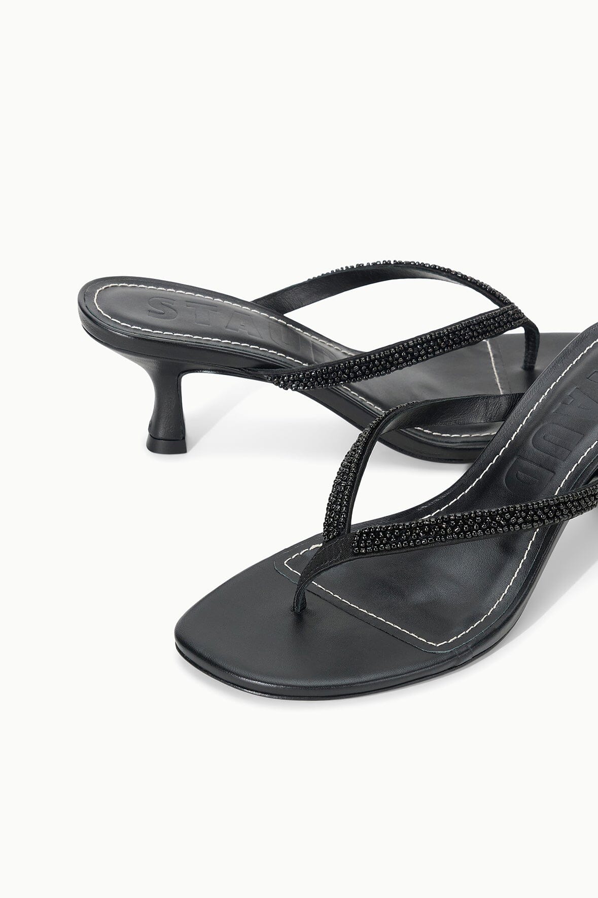FREJA KITTEN HEEL BLACK BEADED - STAUD outlet