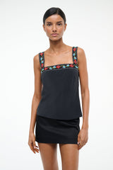VERONICA SILK TOP BLACK - STAUD for sale