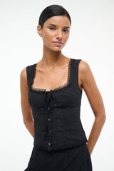 LOU TOP BLACK EYELET - STAUD online