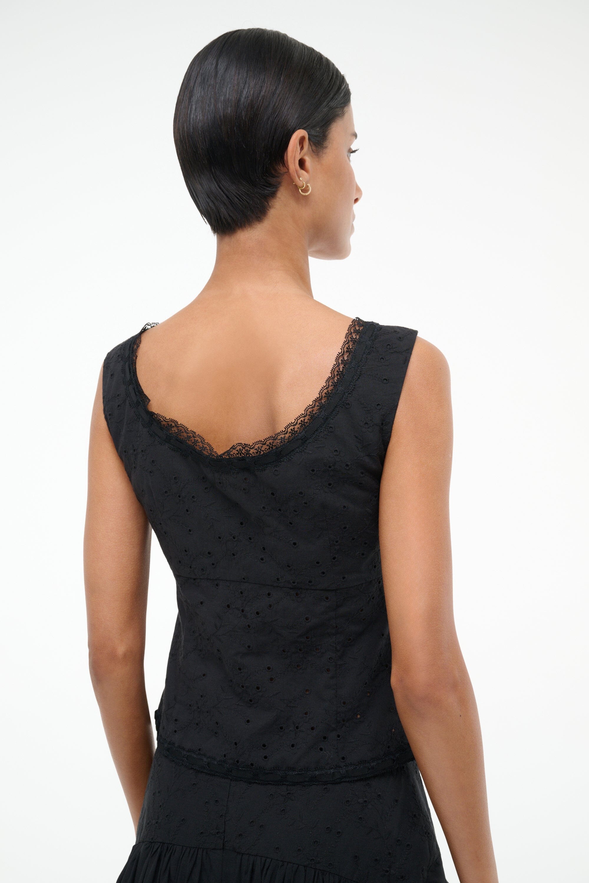LOU TOP BLACK EYELET - STAUD online