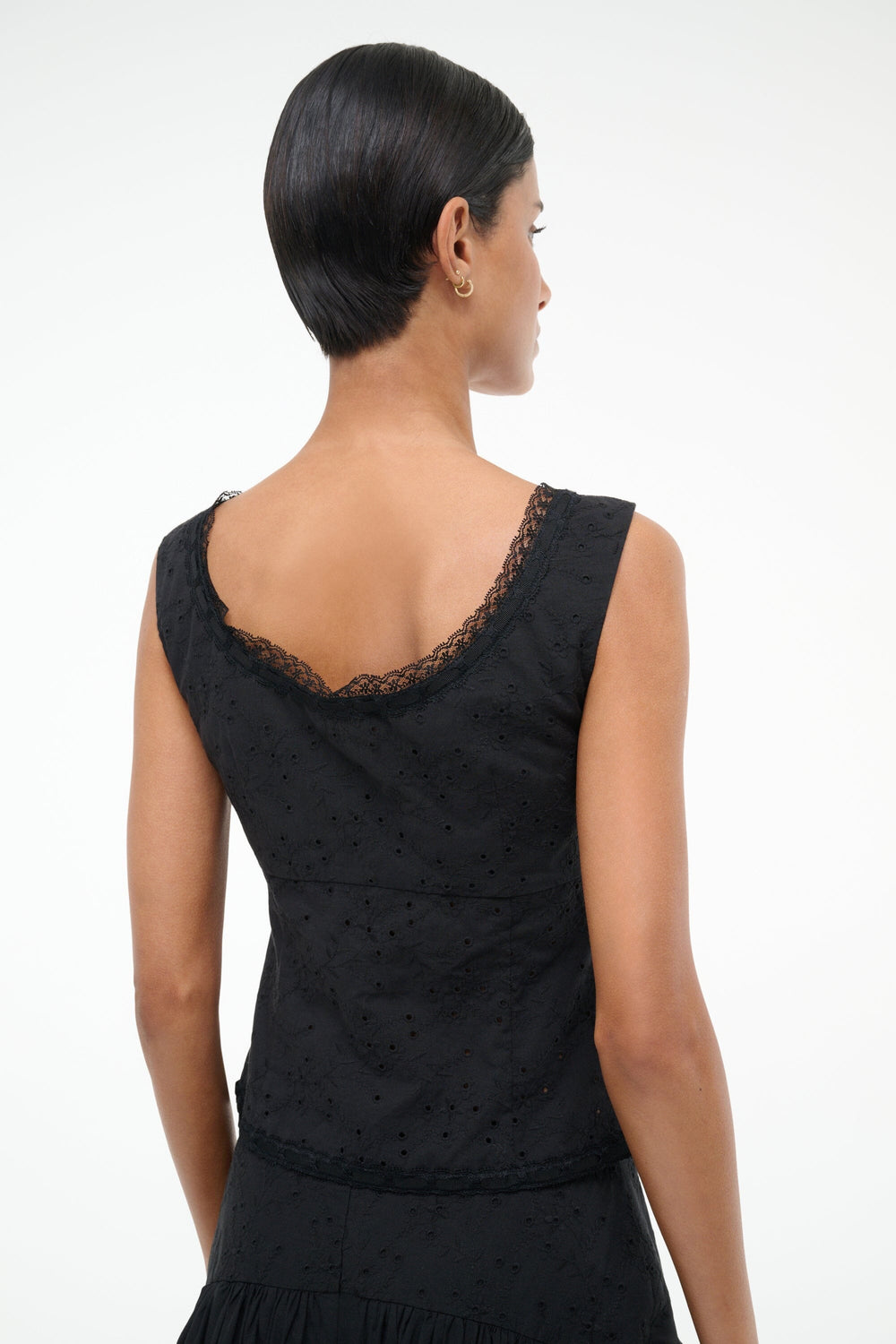 LOU TOP BLACK EYELET - STAUD online