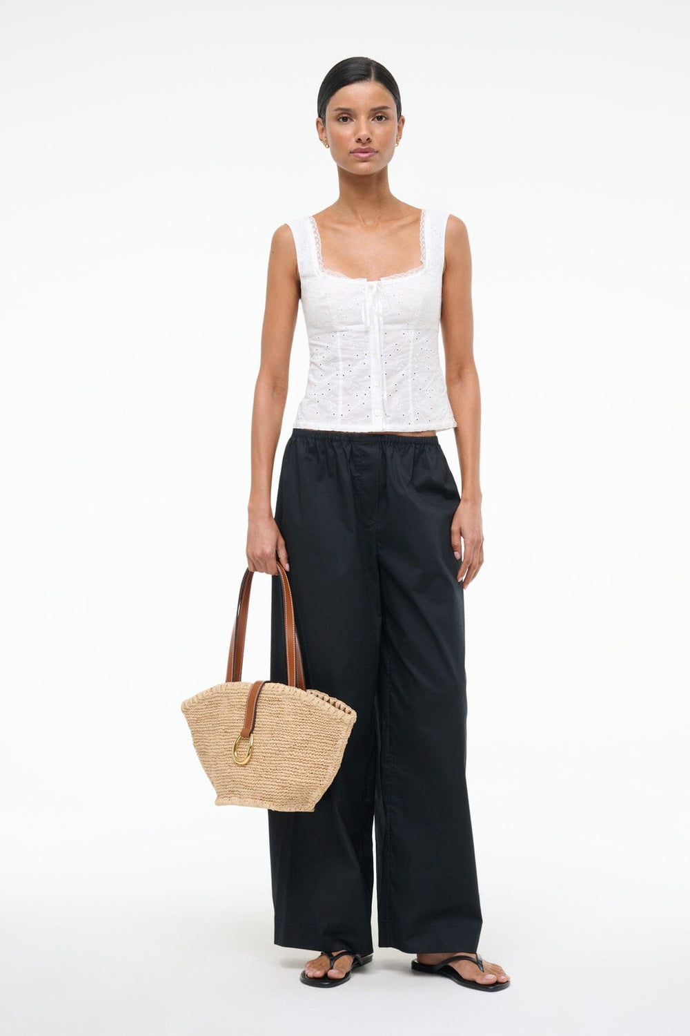 LOU TOP WHITE EYELET - STAUD near me