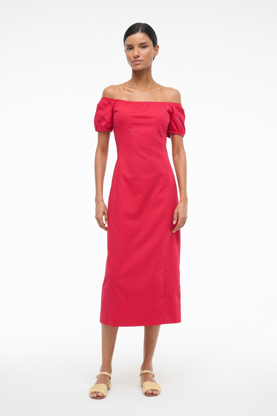 HELENE DRESS CHERRY - STAUD sale