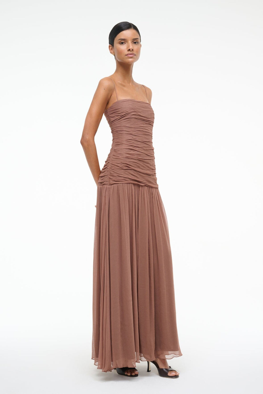 DALTON DRESS MOCHA - STAUD sale