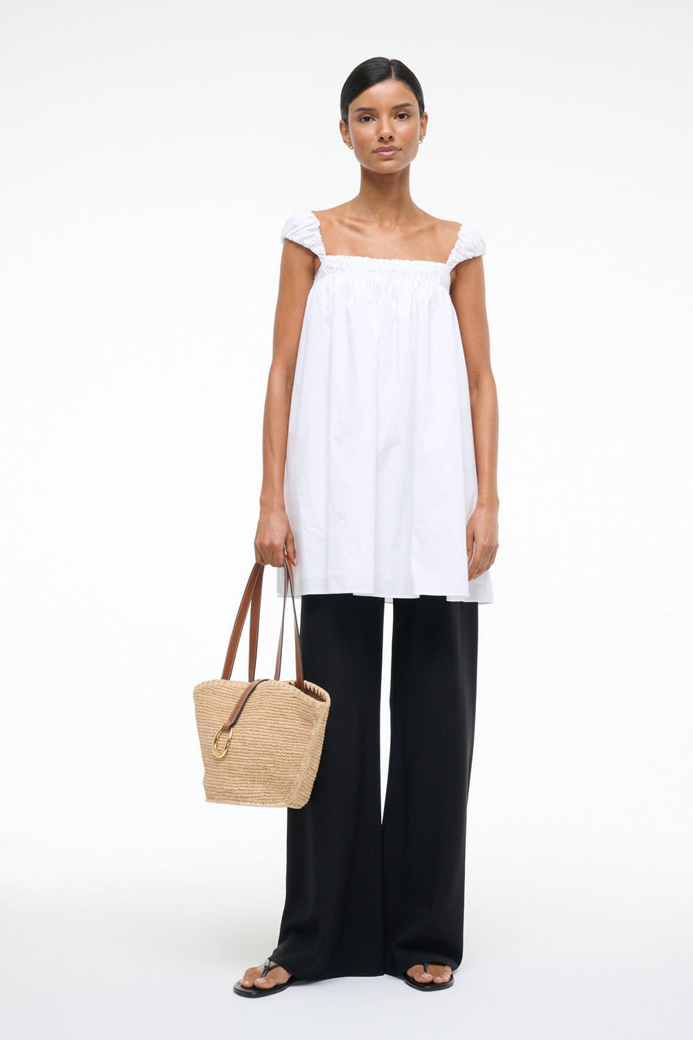 BEAU DRESS WHITE - STAUD for sale