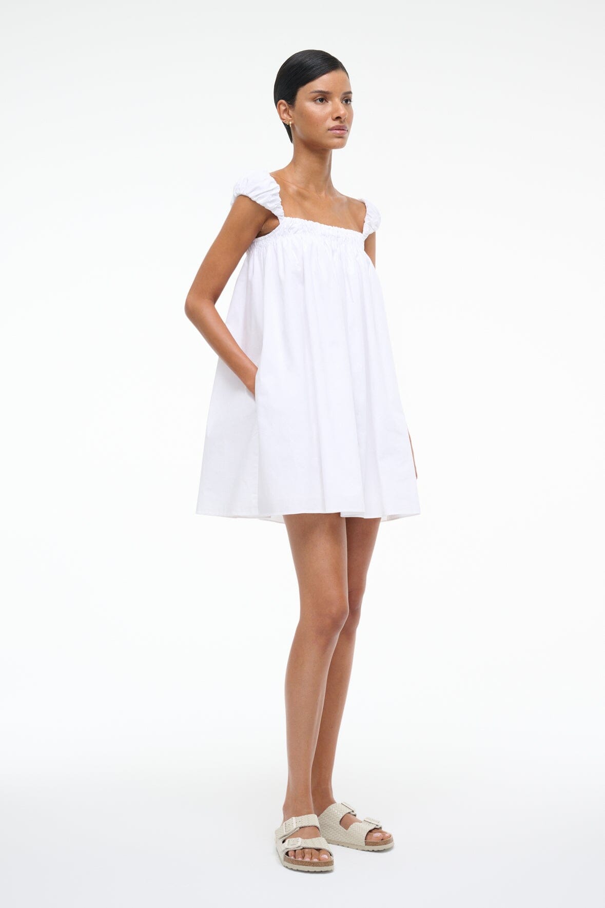 BEAU DRESS WHITE - STAUD for sale