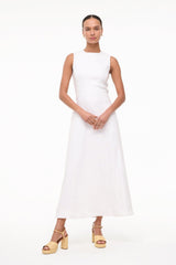 MARTINE LINEN DRESS WHITE - STAUD online