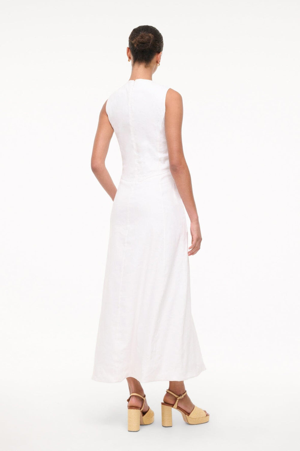 MARTINE LINEN DRESS WHITE - STAUD online