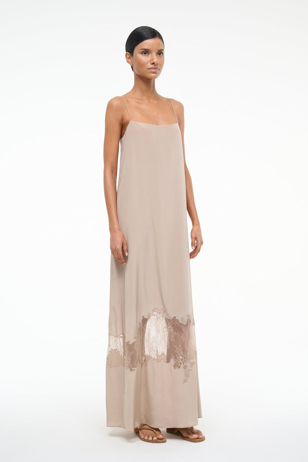 DELFINA SILK DRESS DUNE - STAUD US