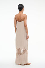 DELFINA SILK DRESS DUNE - STAUD US