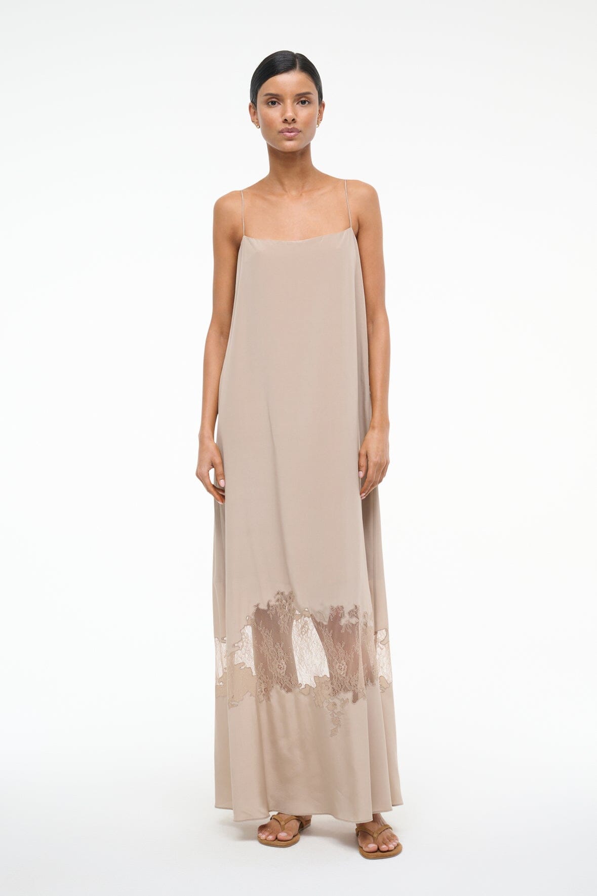 DELFINA SILK DRESS DUNE - STAUD US