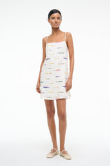 LAURA LINEN MINI DRESS POP SARDINES IVORY - STAUD near me