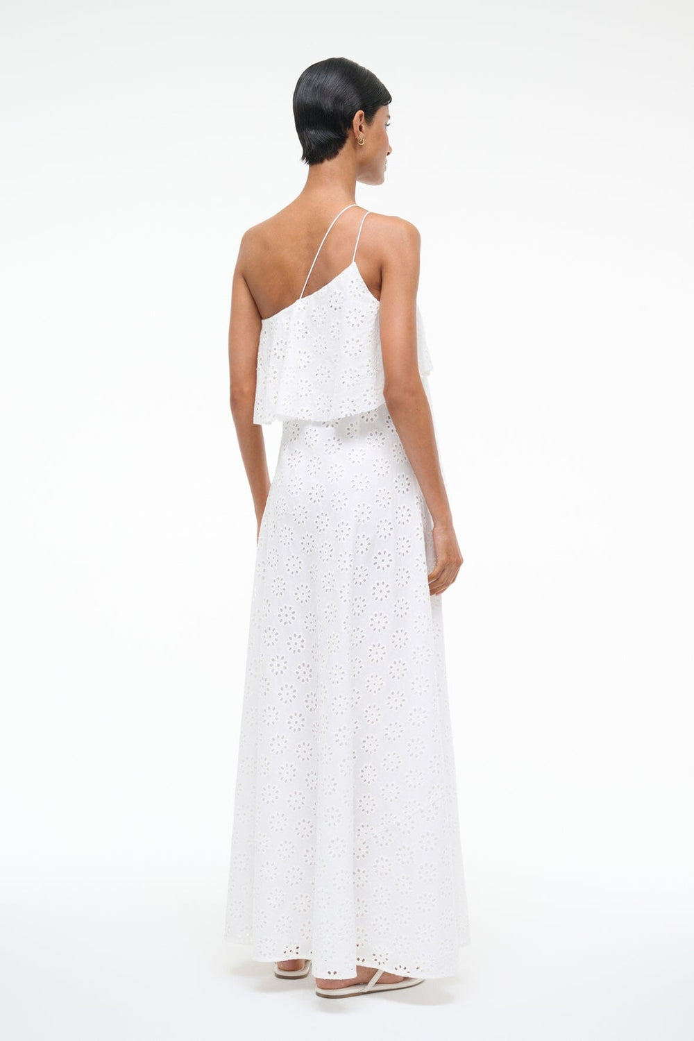 ISA DRESS WHITE EYELET - STAUD sale