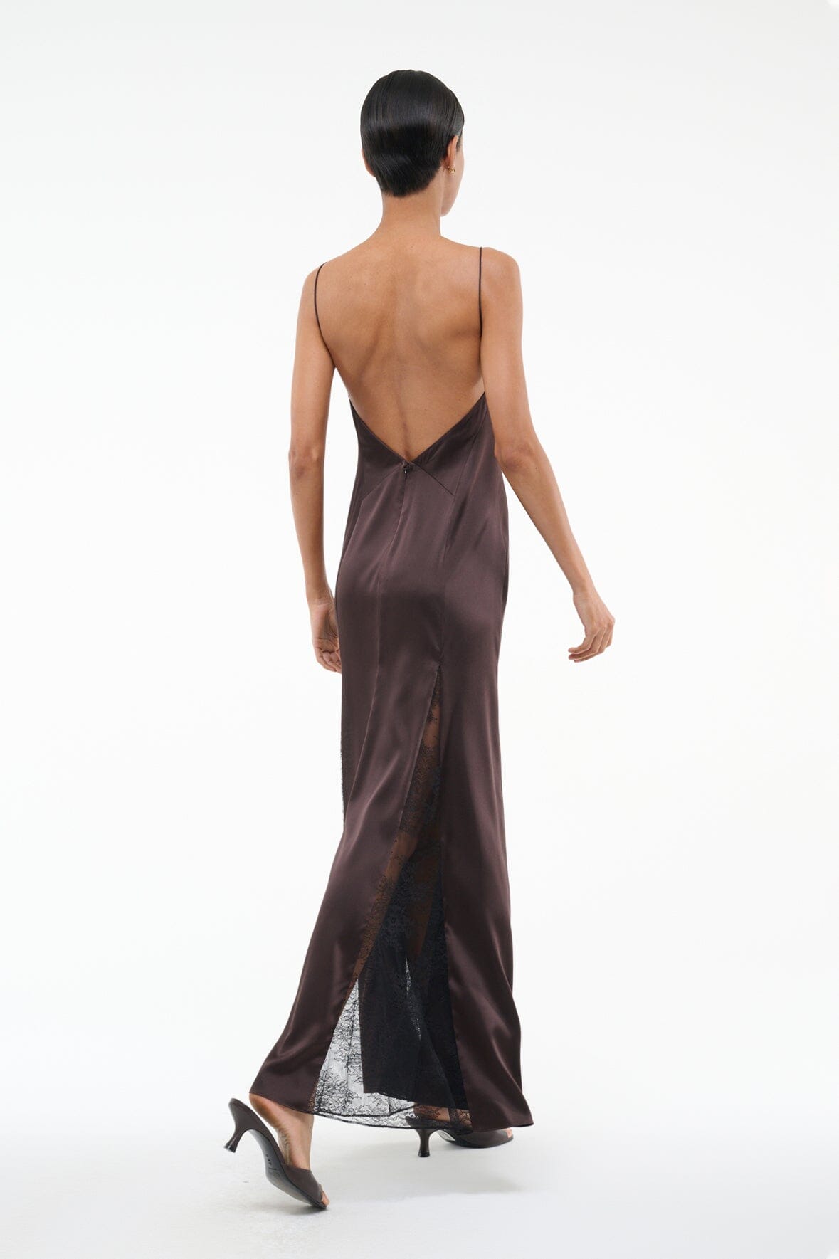 TRINITY SILK DRESS EARTH - STAUD outlet