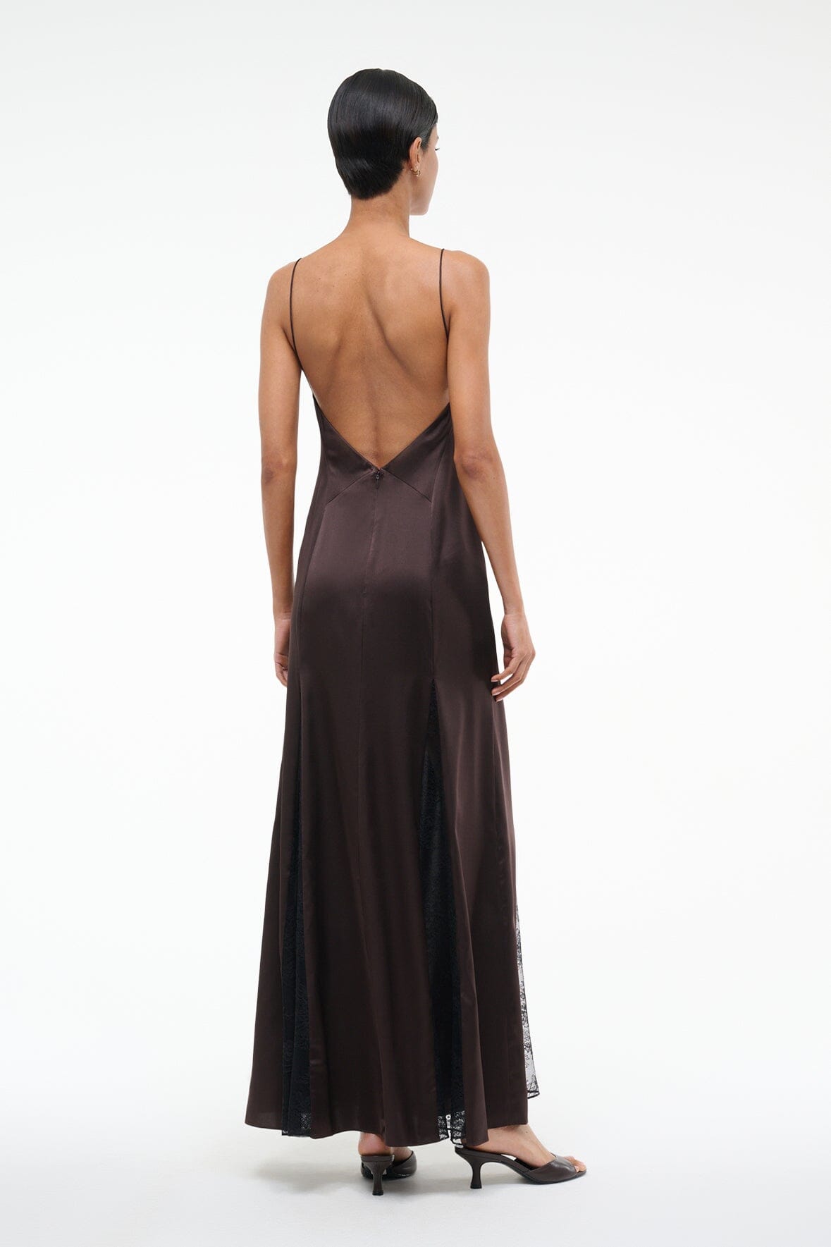 TRINITY SILK DRESS EARTH - STAUD outlet