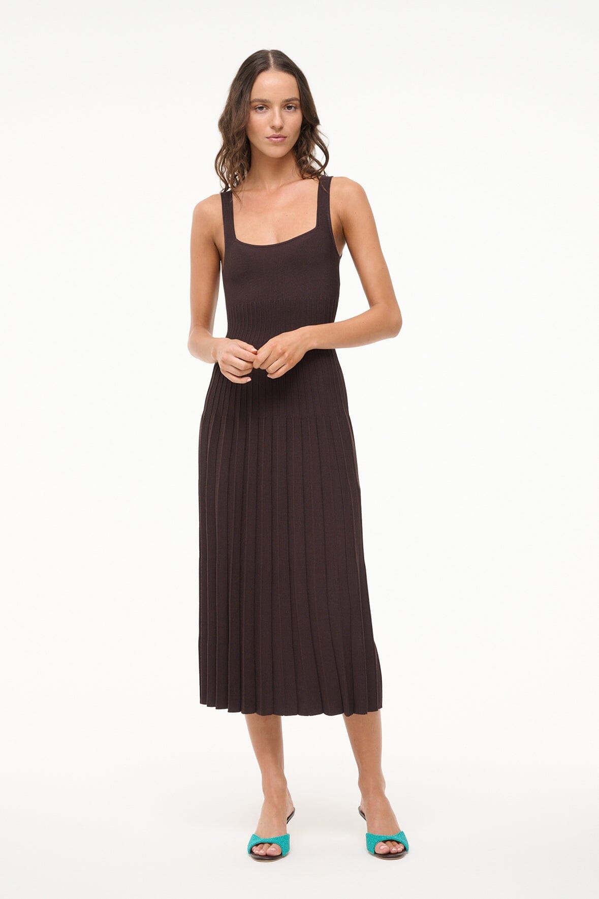 ELLISON DRESS EARTH - STAUD sale