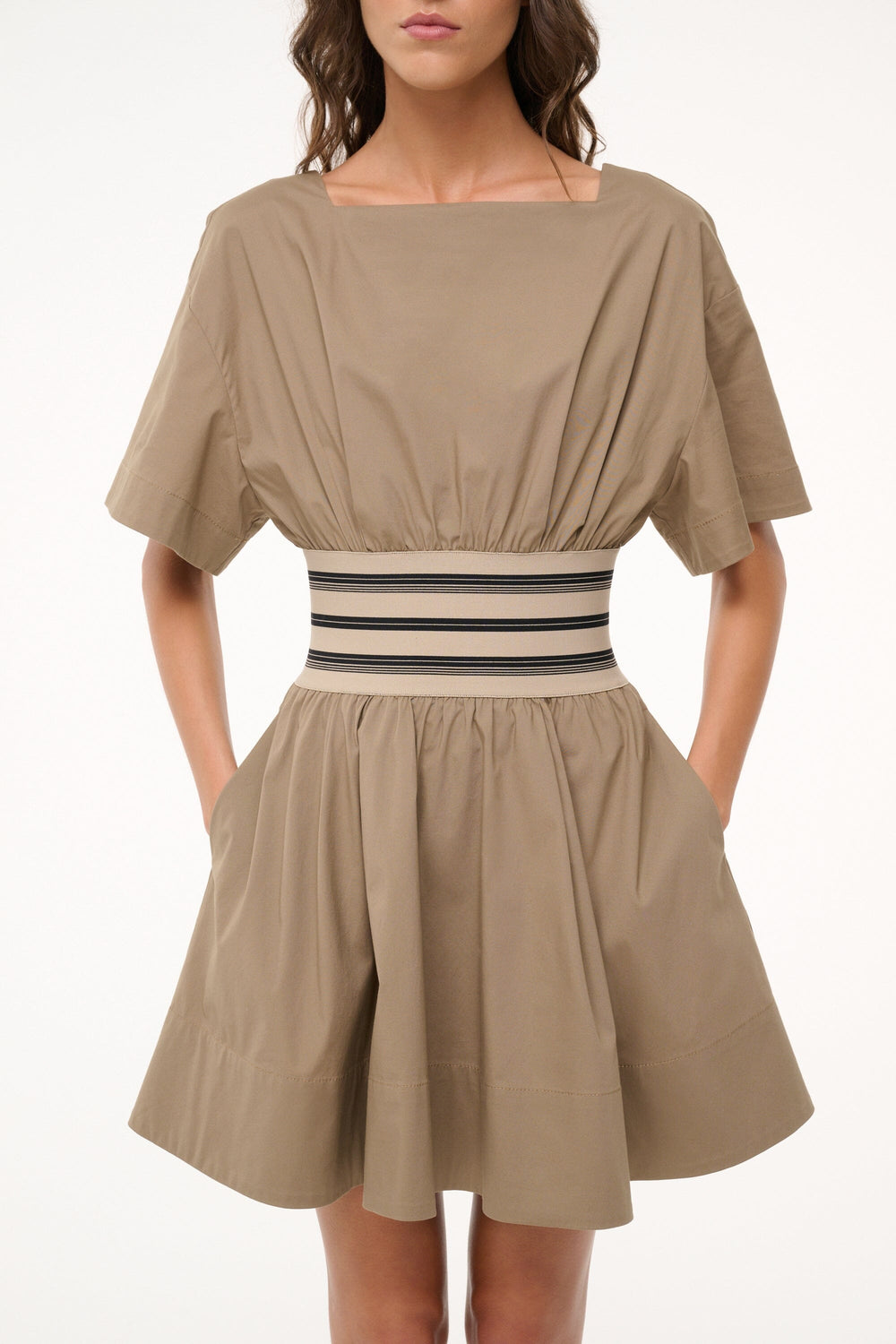 AMY MINI DRESS TAUPE - STAUD US