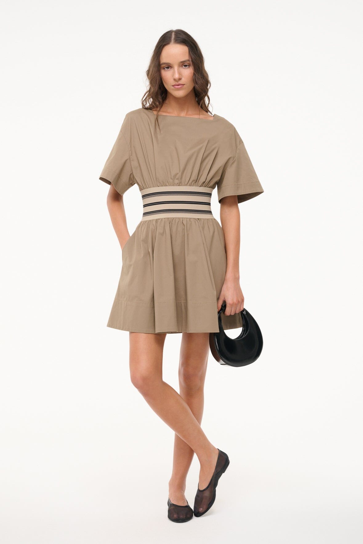 AMY MINI DRESS TAUPE - STAUD US