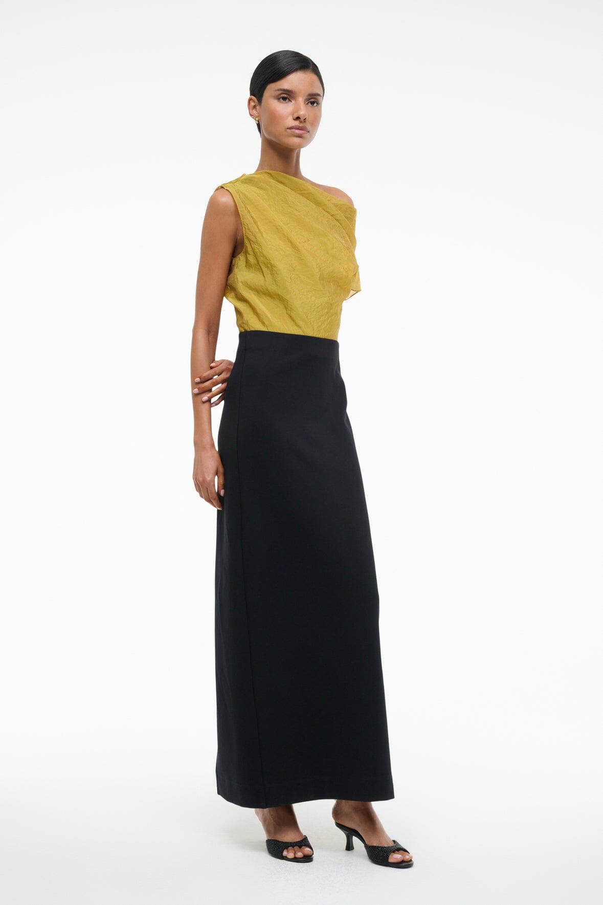 TOPAZ DRESS CHARTREUSE/BLACK - STAUD near me