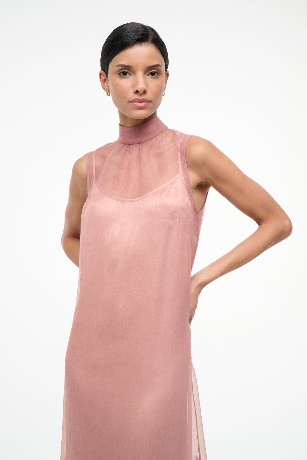 ALBEE DRESS DAHLIA DAYDREAM PINK - STAUD outlet