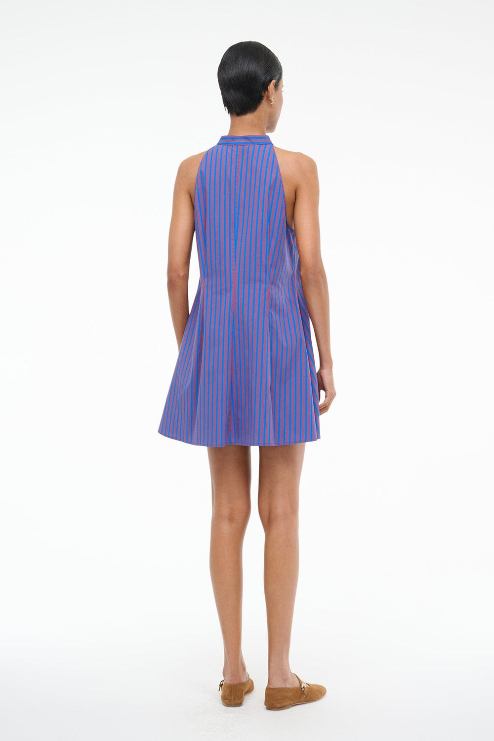 SHIRLEY MINI DRESS ATLAS STRIPE - STAUD US