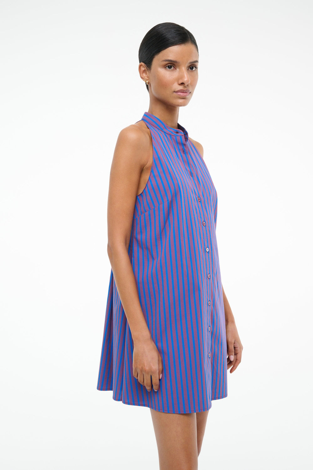 SHIRLEY MINI DRESS ATLAS STRIPE - STAUD US