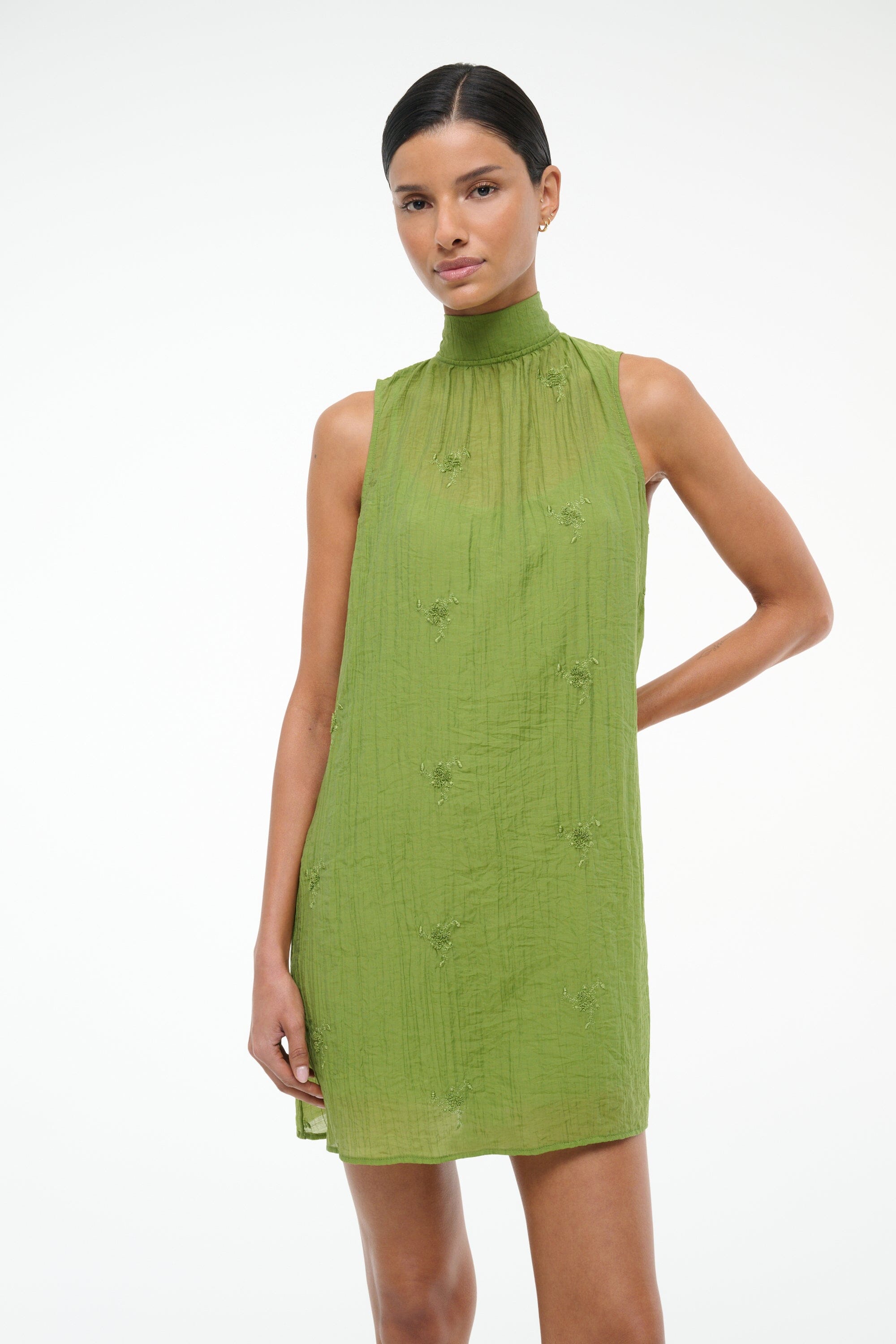 ADDY MINI DRESS GARDEN GREEN - STAUD sale