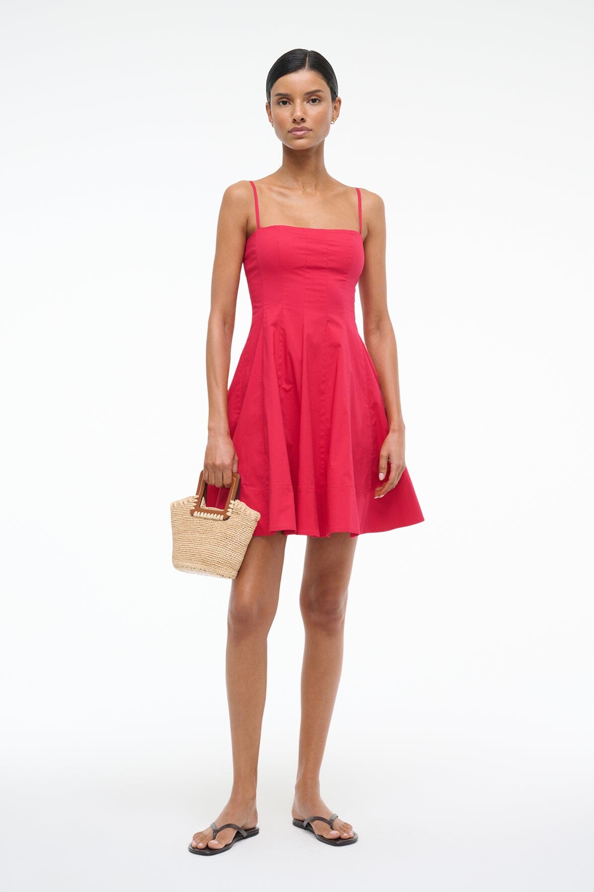 WYLIE MINI DRESS CHERRY - STAUD outlet
