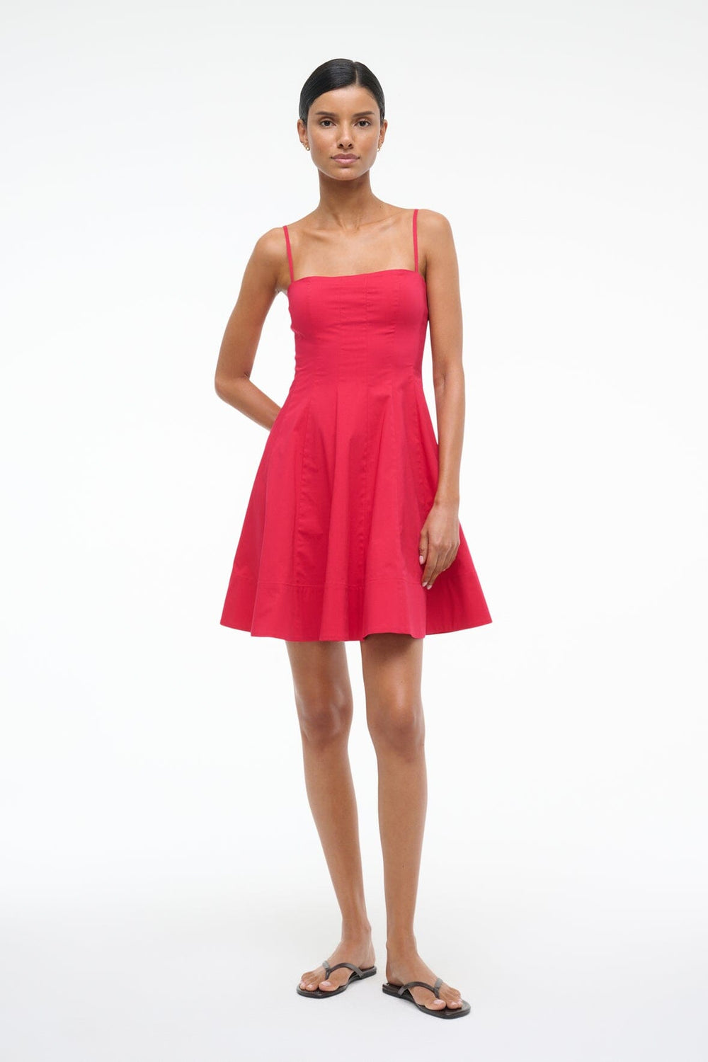 WYLIE MINI DRESS CHERRY - STAUD outlet