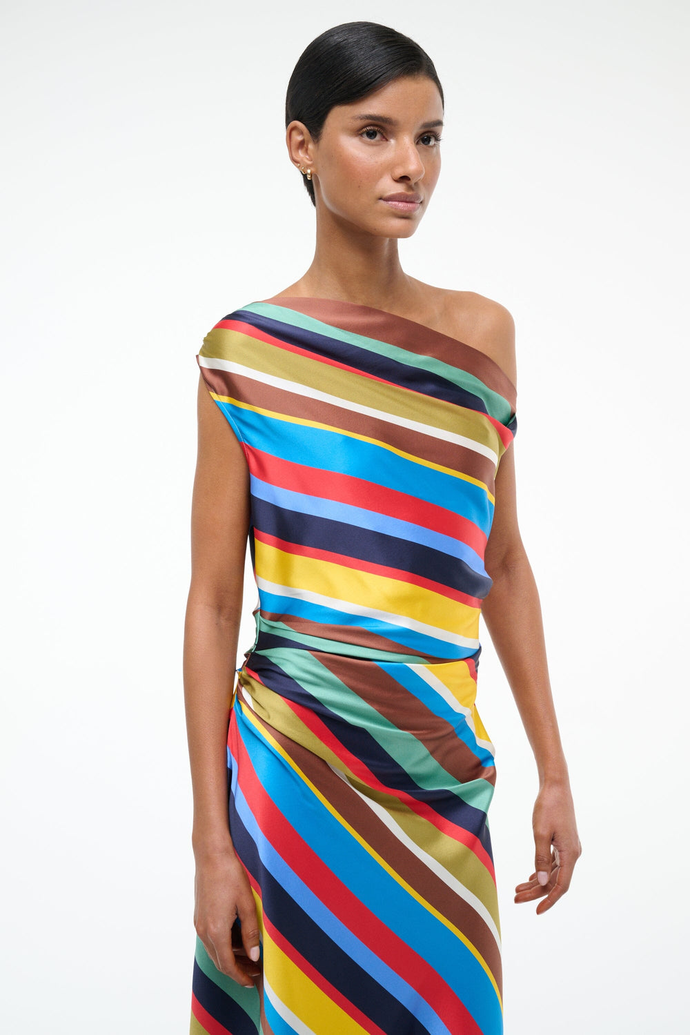 PHARE SILK DRESS MARKET STRIPE - STAUD US