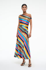 PHARE SILK DRESS MARKET STRIPE - STAUD US