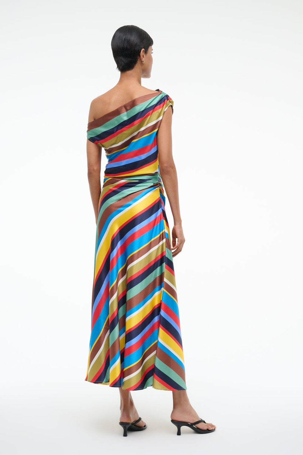 PHARE SILK DRESS MARKET STRIPE - STAUD US