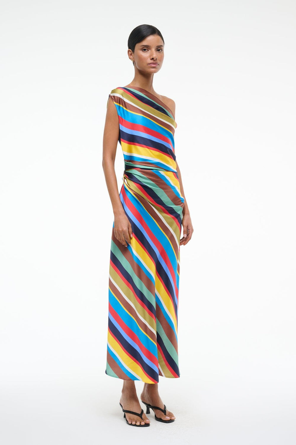 PHARE SILK DRESS MARKET STRIPE - STAUD US