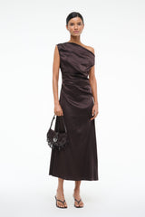 PHARE SILK DRESS EARTH - STAUD for sale