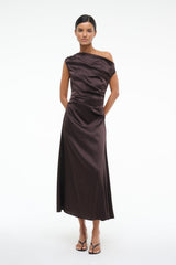 PHARE SILK DRESS EARTH - STAUD for sale