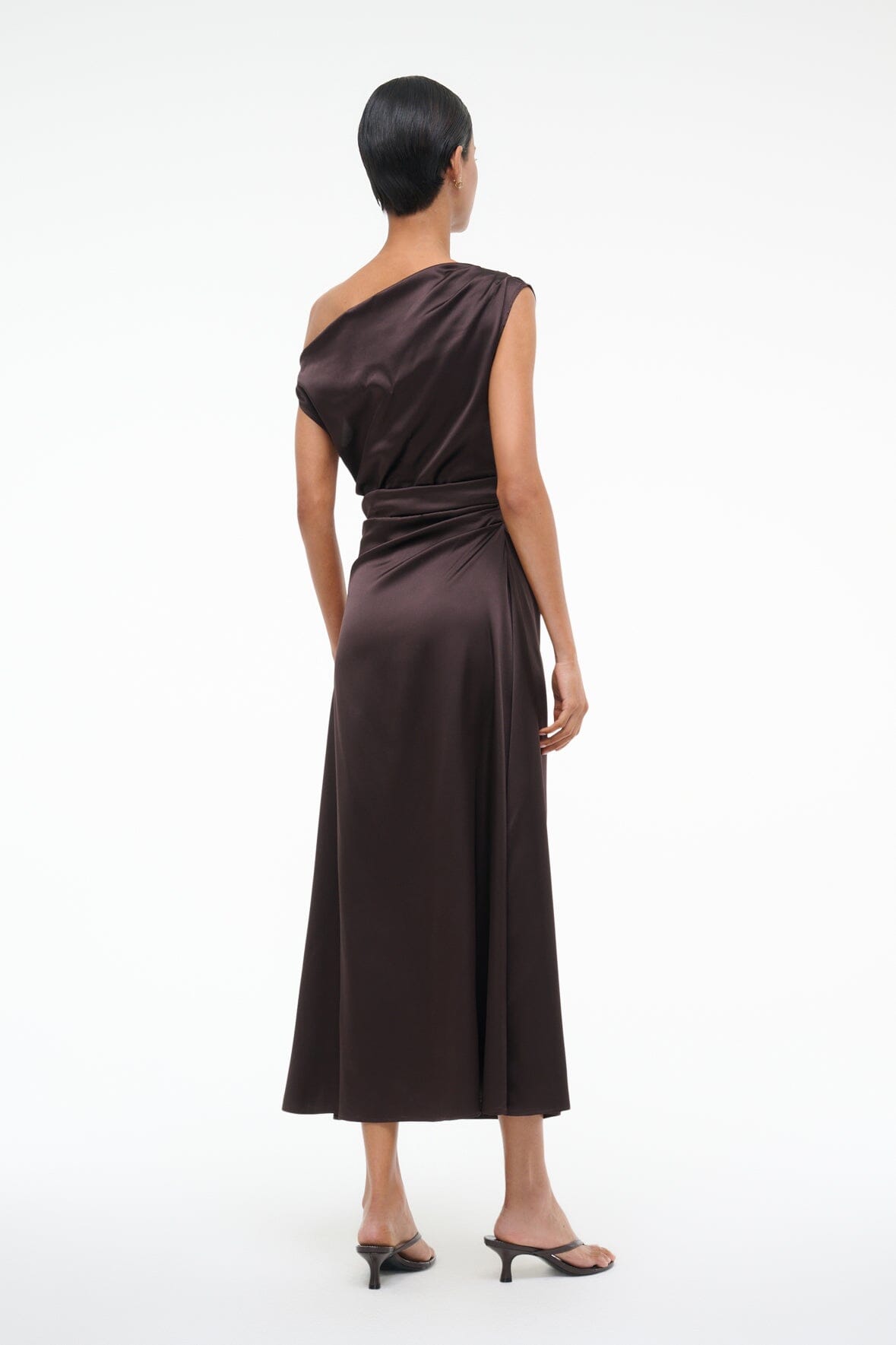 PHARE SILK DRESS EARTH - STAUD for sale