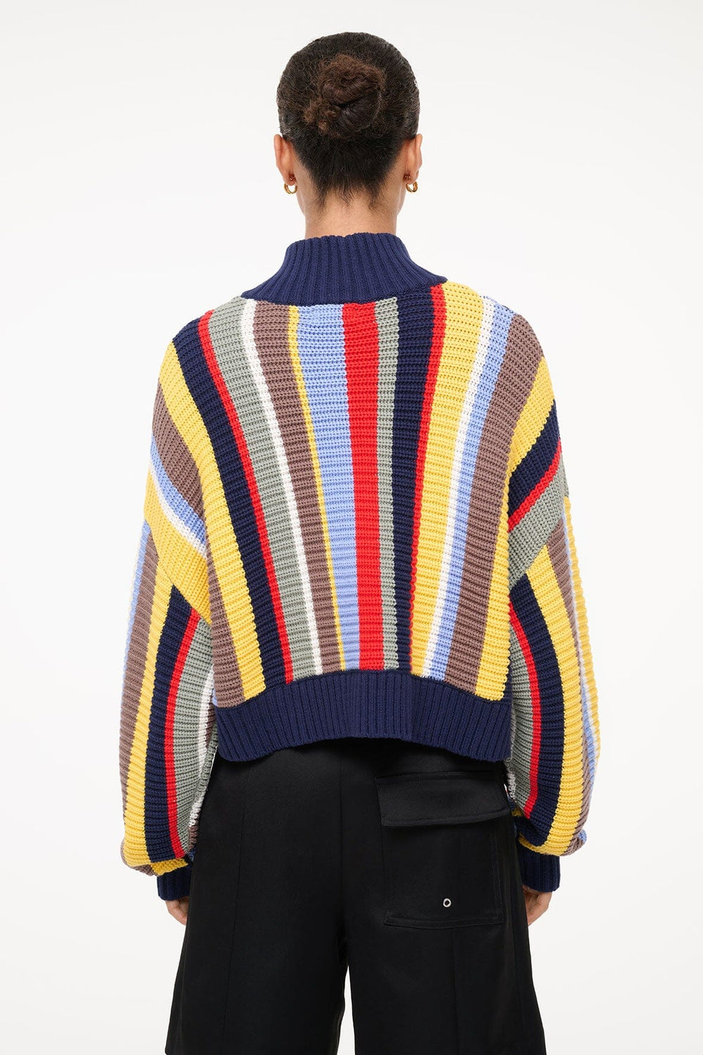 CROPPED HAMPTON SWEATER MARKET STRIPE - STAUD US