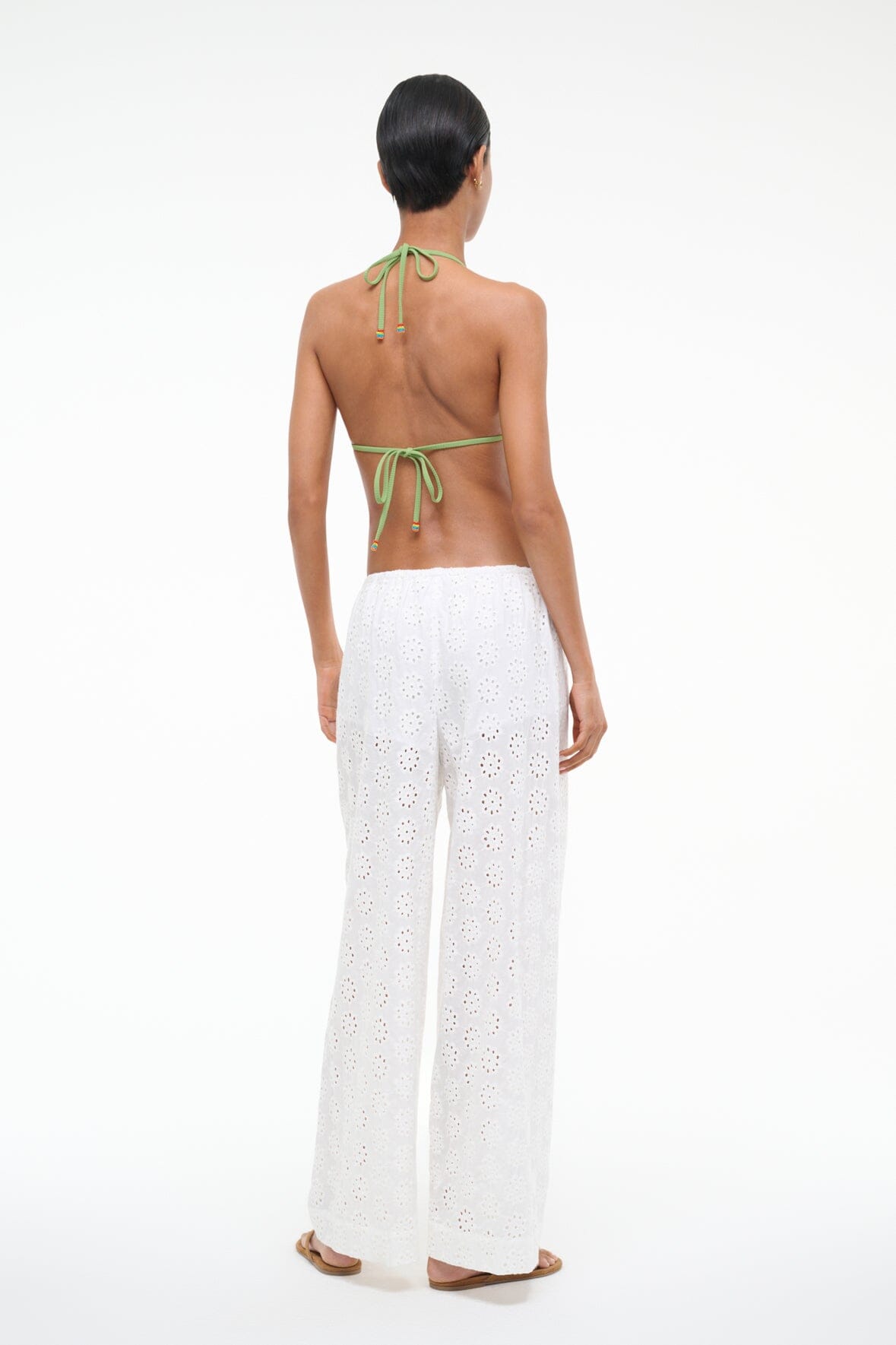 BONFIRE PANT WHITE EYELET - STAUD for sale