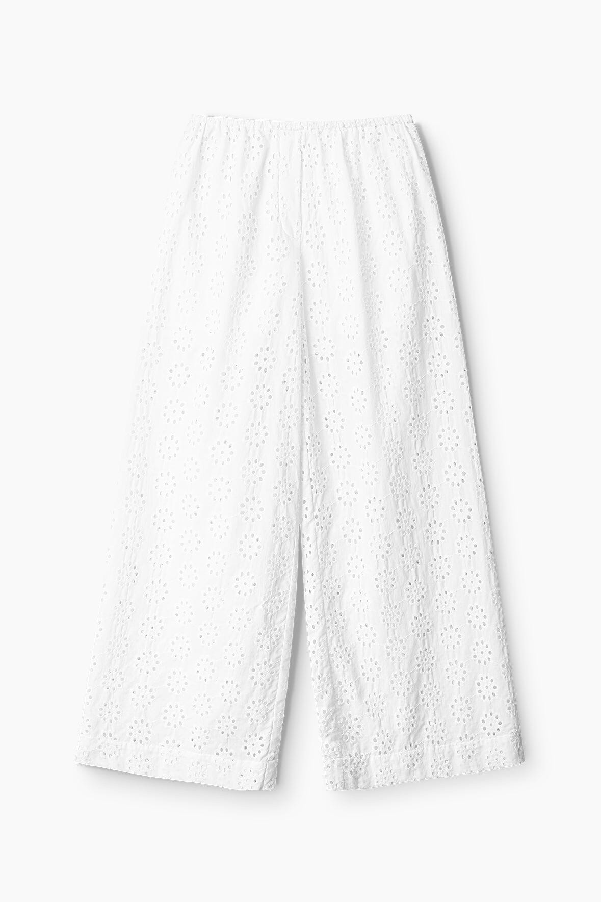 BONFIRE PANT WHITE EYELET - STAUD for sale