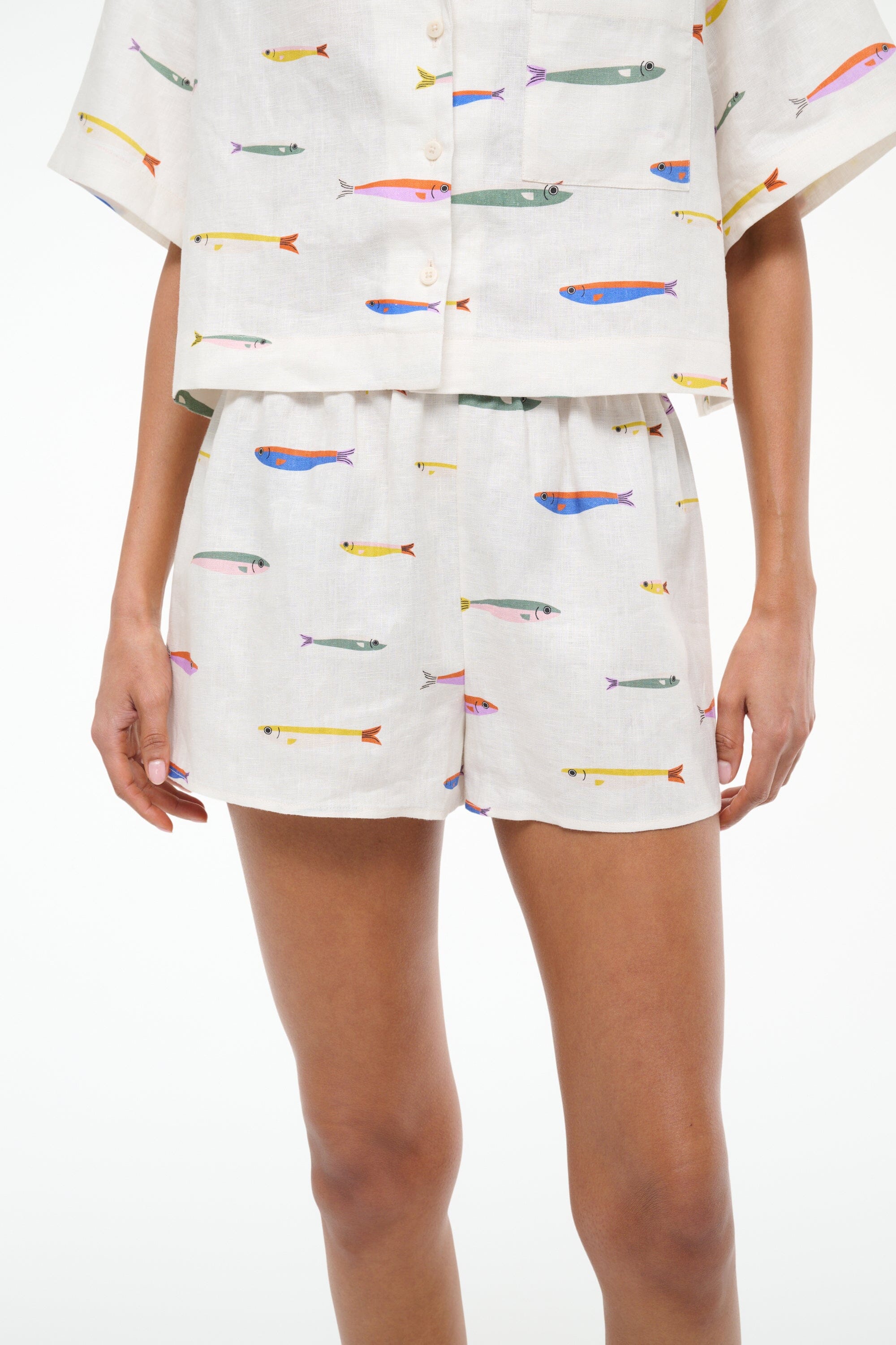 PADDLE LINEN SHORT POP SARDINES IVORY - STAUD online