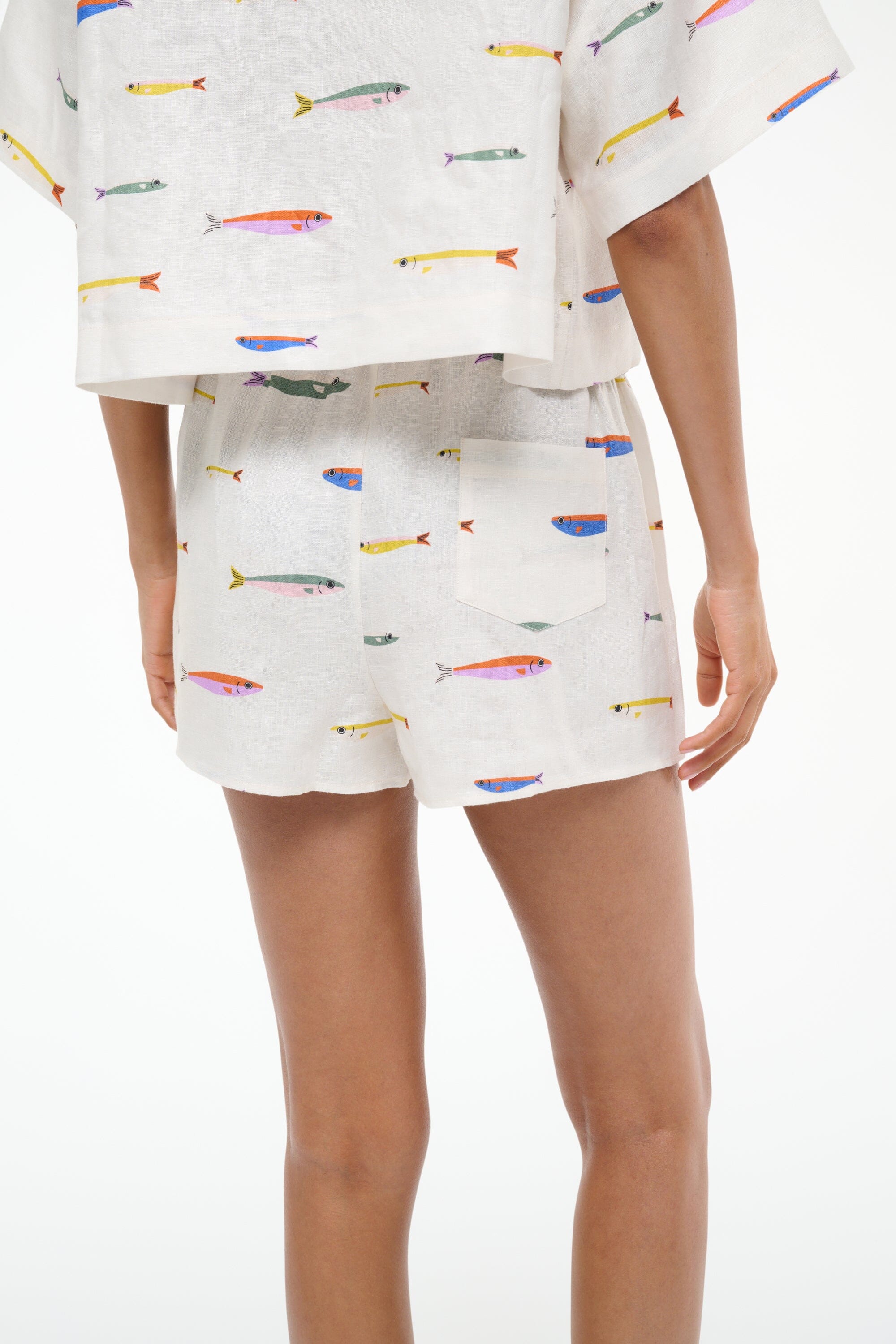 PADDLE LINEN SHORT POP SARDINES IVORY - STAUD online