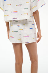 PADDLE LINEN SHORT POP SARDINES IVORY - STAUD online