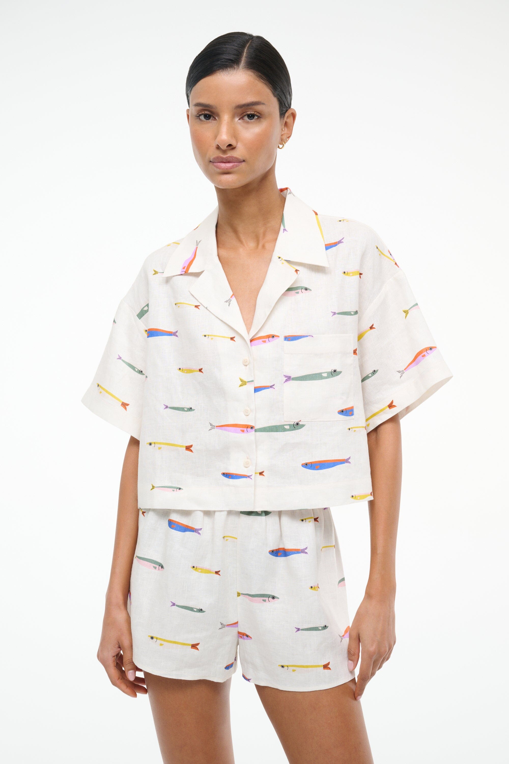 PADDLE LINEN SHORT POP SARDINES IVORY - STAUD online