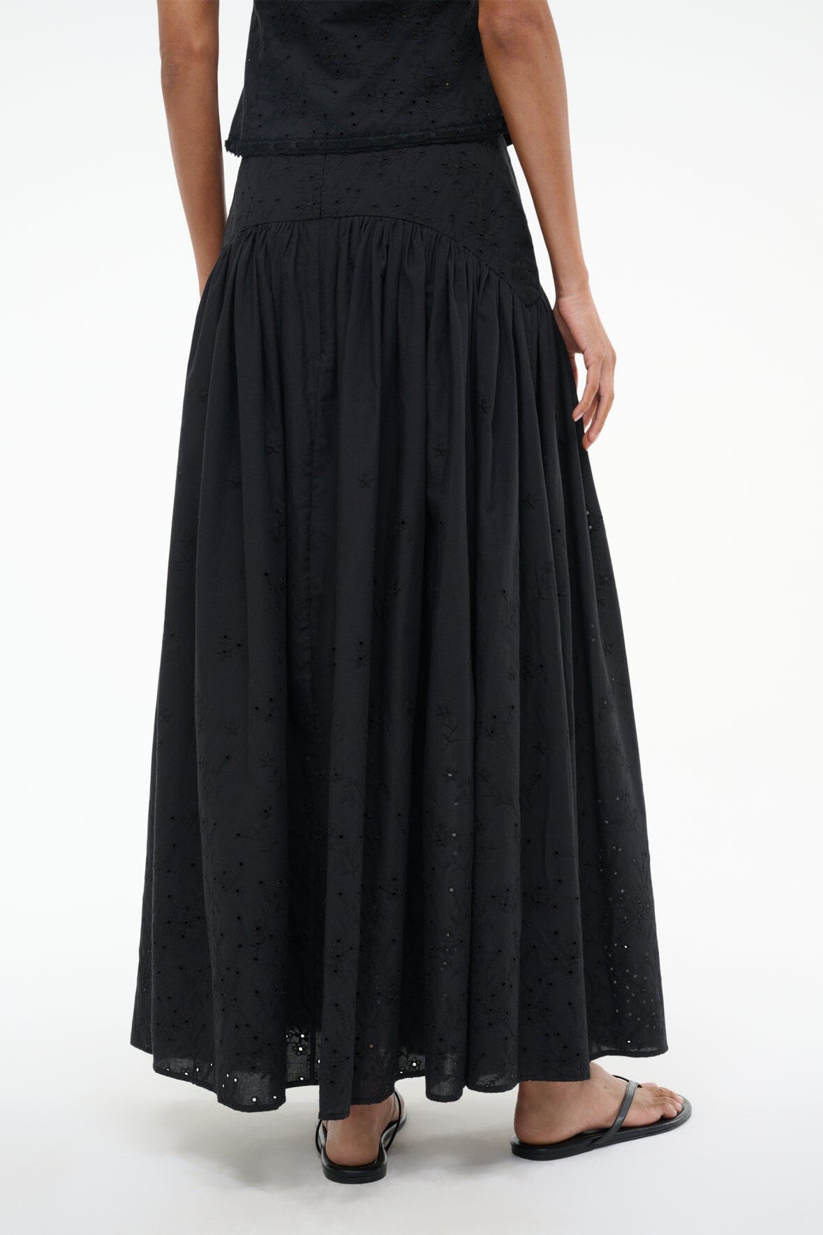 PROCIDA SKIRT BLACK EYELET - STAUD US